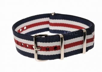 18mm Rot Weiß und Blau NATO MWC Uhrenarmband