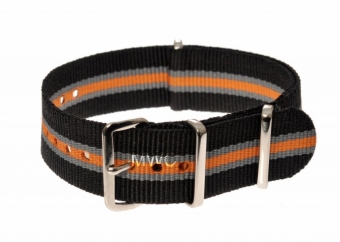 20mm Black Grey und Tangerine NATO MWC Uhrenarmband