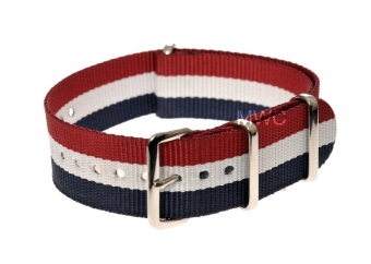20mm Blau Weiß und Rot NATO MWC Uhrenarmband