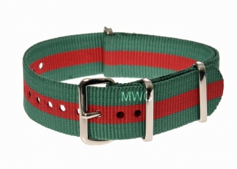20mm Grün und Rot NATO MWC Uhrenarmband