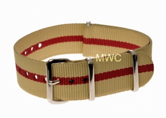 20mm Sand und Red NATO MWC Uhrenarmband