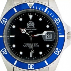 Automatische Berufstaucher-U-BOOT SUB. 600m blau T0176