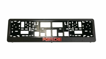 Vandalensicher Rahmen für Nummernschild mit Porsche-Logo (Chrom)