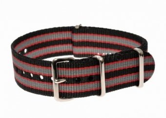 18mm Schwarz Rot und Grau NATO MWC Uhrenarmband