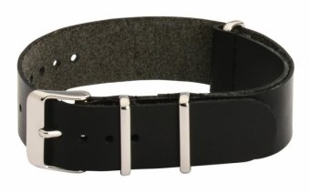 20mm Schwarz-Leder-Uhrenarmband NATO MWC