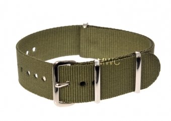 20mm Olive NATO MWC Uhrenarmband mit schwarzer PVD-