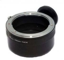 Nikon Objektiv auf Sony NEX Adapter mit Stativ