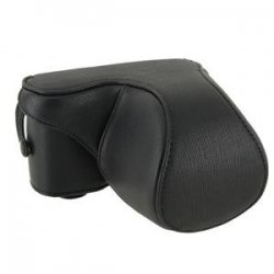 Schwarzes Leder Kamera Tasche für Canon EOS 550D 500D 450D 1000D