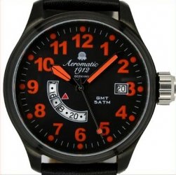 Defender GMT World Time orange Aeromatic-Uhr A1324