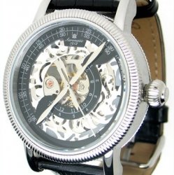 Mechanische Handaufzug Skeleton Aeromatic-Uhr A1165