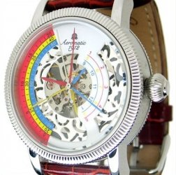 Mechanische Handaufzug Skeleton Aeromatic-Uhr A1306