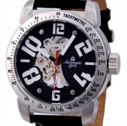 Mechanische Handaufzug Skeleton Aeromatic-Uhr A1374