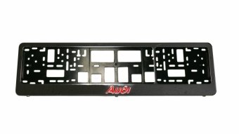 Vandalensicher Rahmen für Nummernschild mit Audi Logo (Chrom)