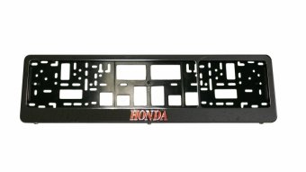 Vandalensicher Rahmen für Nummernschild mit Honda Logo (Chrom)