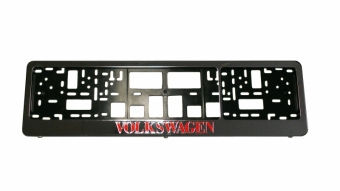 Vandalensicher Rahmen für Nummernschild mit Volkswagen Logo (Chrom)