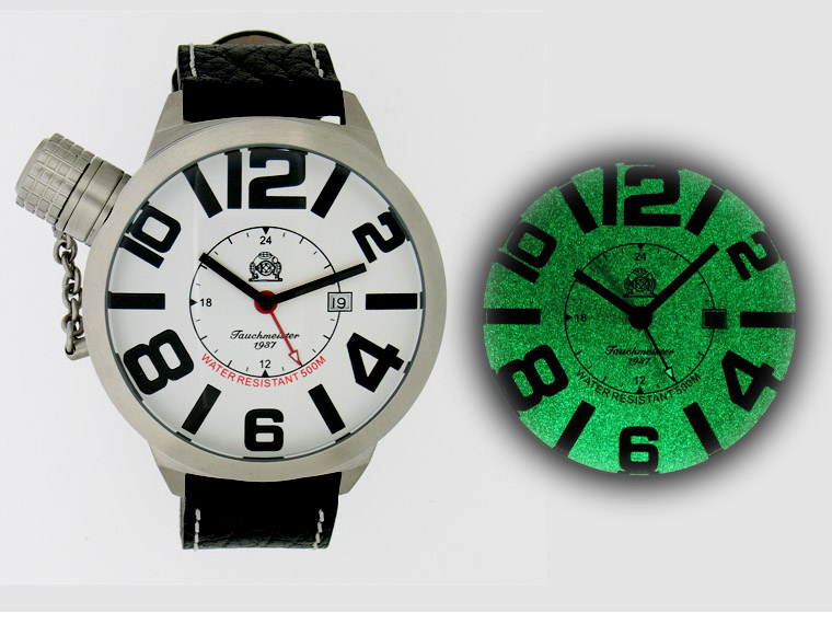 XXL 2.WW deutschen U-Boot SWISS-DATE GMT schwer !!! Kronensicherung Leucht T0142