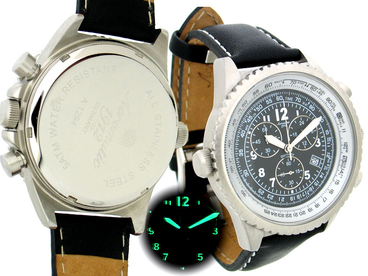 XXL-Pilot DEFENDER "World-Tour" Chronographen black A1294