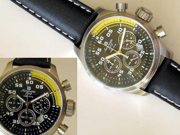XXL-Pilot DEFENDER "World-Tour" Chronographen black A1203