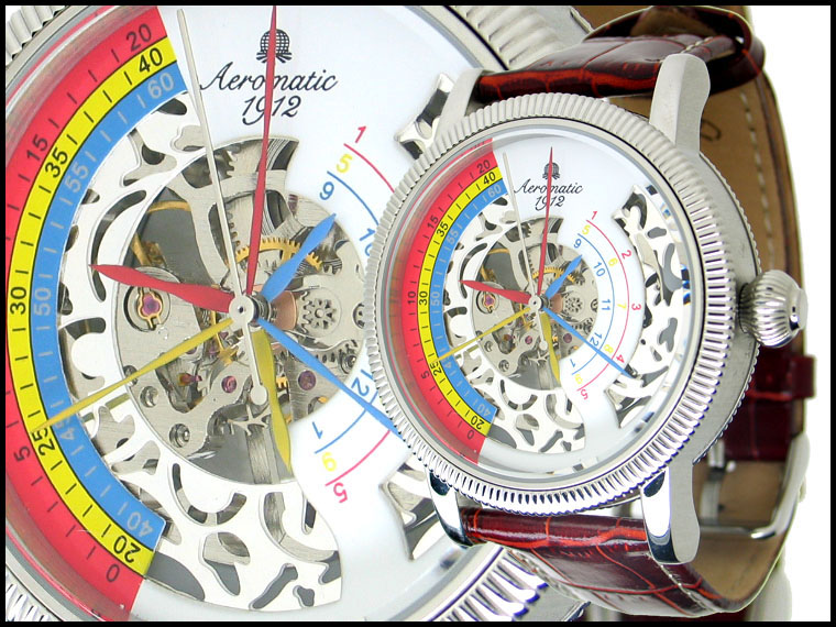 Mechanischer Handaufzug Doppel-TRIPHASE Regulateur Skeleton Uhr-A1306