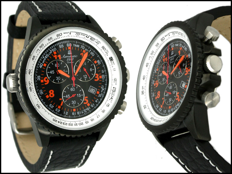 XXL-Pilot DEFENDER Chronograph schwarz A1333