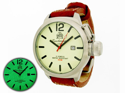 2.WW deutschen U-Boot Automatik DATE !!! Kronensicherung Leucht T0012N