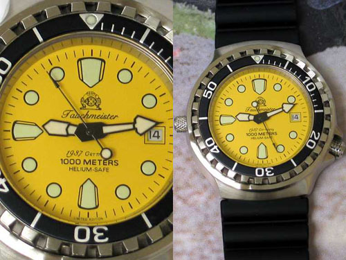 Automatische Profi Kampftaucheruhr 1000m wasserdicht Helium SAFE Saphir Glas T0047
