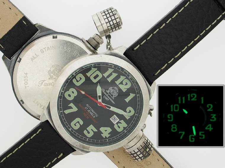 500m 2.WW deutschen U-Boot Automatik DATE !!! Kronenkappe T0054