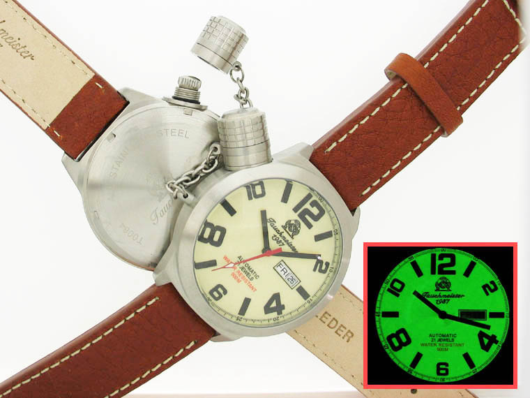 2.WW deutschen U-Boot DAY-DATE Automatik !!! Kronensicherung Leucht T0064