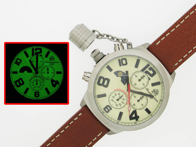 2.WW deutschen U-Boot Chronograph 3-Augen schwer !!! Kronensicherung Leucht T0072