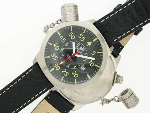 2.WW deutschen U-Boot Observer DATE Automatik !!! Kronensicherung Leucht T0073