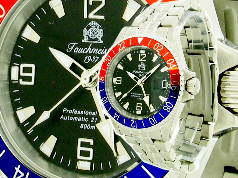 Automatische Professional Diver GMT-U-BOOT SUB. 600m 24h T0100
