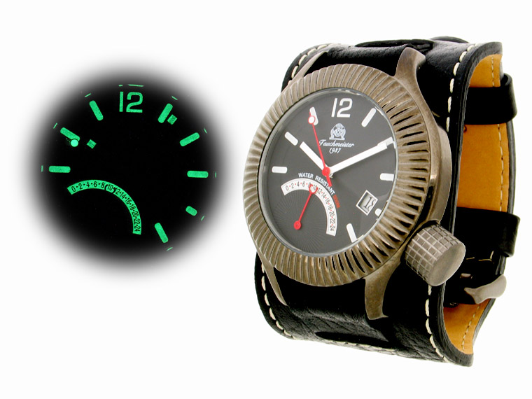 2.WW XL deutschen Panzer GMT-Retrograde Retro Diver schwarz T0103
