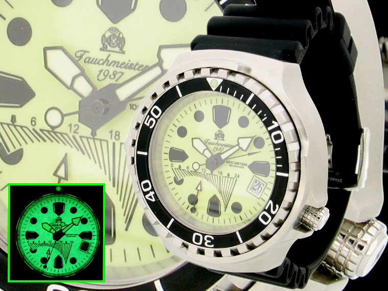 Profi Combat Diver GMT Fly-back 1000m wasserdicht Helium SAFE Saphir Glas Luminous T0104