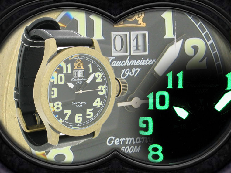 500m 2.WW deutschen U-Boot BIG-DATE schwer !!! Kronenkappe T0105