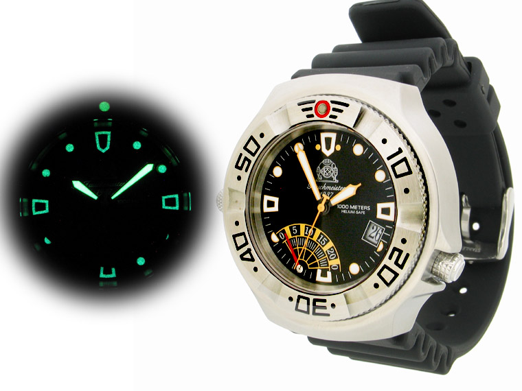 Profi Combat Diver GMT Fly-back 1000m wasserdicht Helium SAFE Saphir Glas T0113