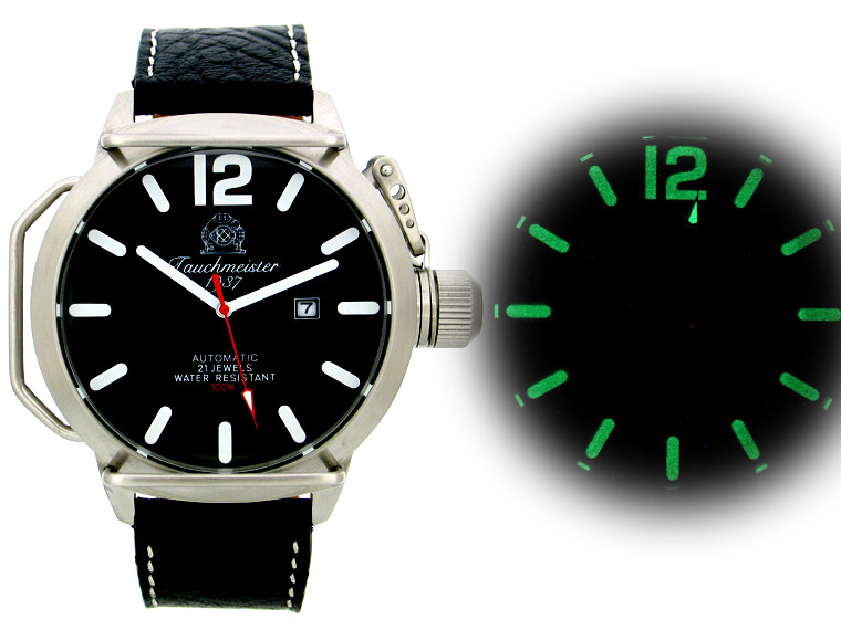 2.WW deutschen U-Boot Automatik DATE !!! Kronenkappe schwarz T0132