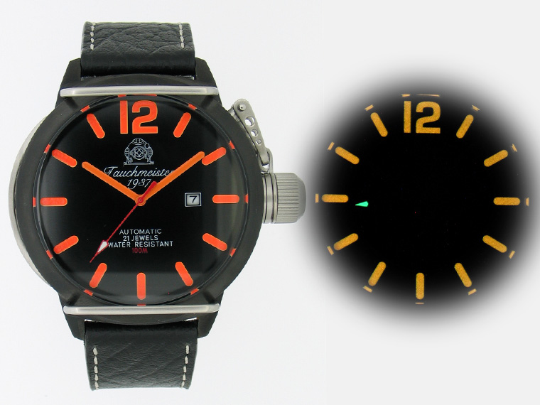 2.WW deutschen U-Boot Automatik DATE !!! Kronenkappe schwarz T0134