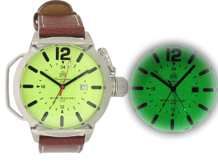 2.WW deutschen U-Boot SWISS-DATE GMT schwer !!! Kronensicherung Leucht T0136