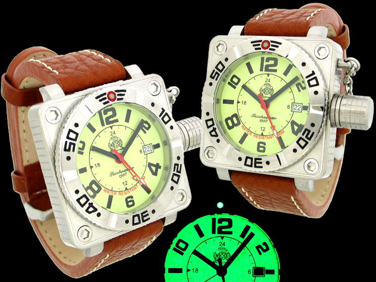 XL 2.WW deutschen U-Boot SWISS-DATE GMT schwer !!! Kronenkappe T0146