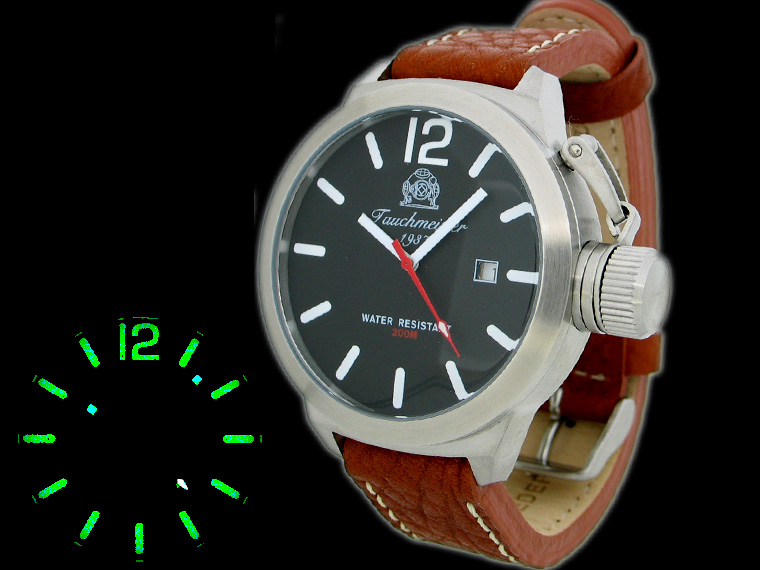 2.WW deutschen U-Boot Automatik DATE !!! Kronenkappe schwarz T0151