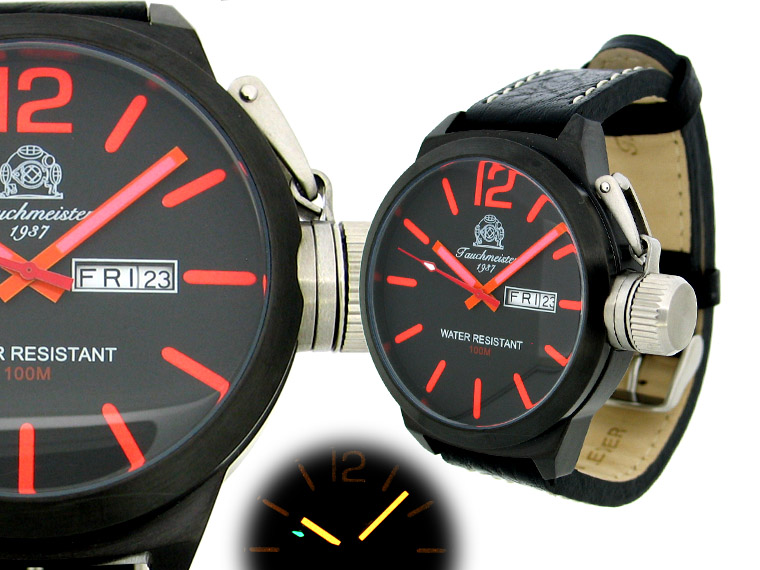 2.WW Design deutschen U-Boot SWISS-DAY-DATE schwer !!! Kronenkappe T0180