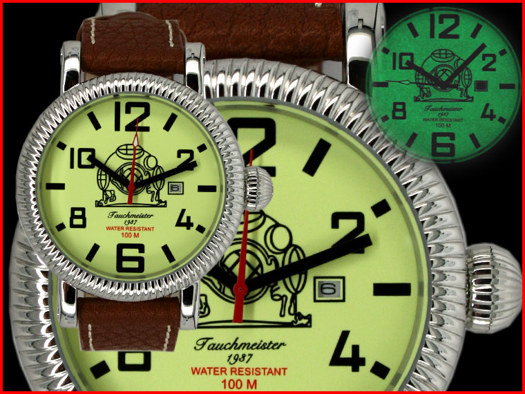 XXL U-BOOT (Bunker) Swiss-Big-Date Schwer T0198