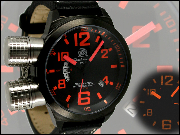 2.WW deutschen U-Boot SWISS-DATE GMT schwer !!! HORIZONTAL Kronenkappe T0200