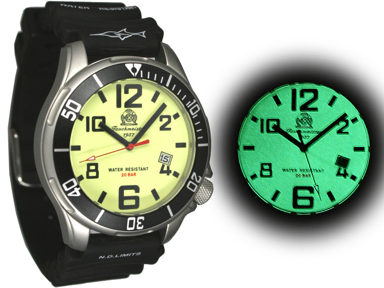 Marine-Kampf-Taucher "Professional Deep Sea" 20bar Leucht T0206