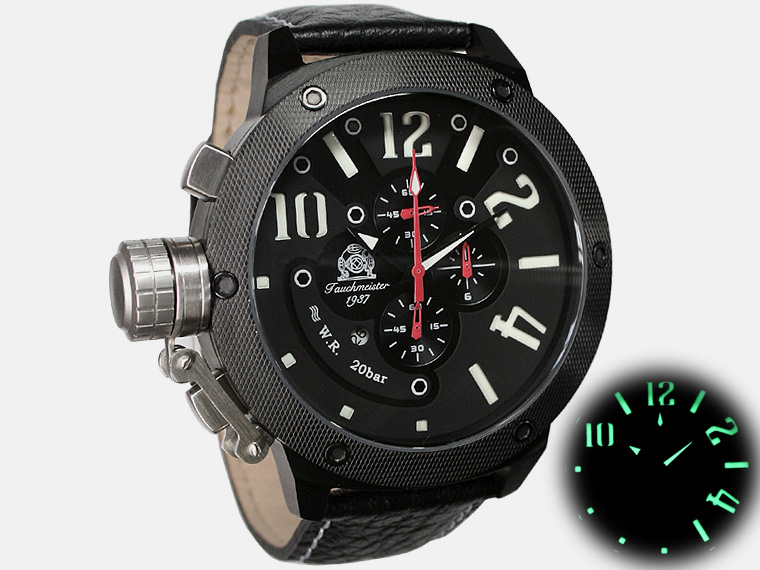 2.WW deutschen U-Boot Chronograph XXL schwer !!! Kronenkappe T0223