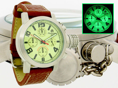 2.WW deutschen U-Boot Chronograph 4-Augen schwer !!! Kronensicherung Leucht T0116